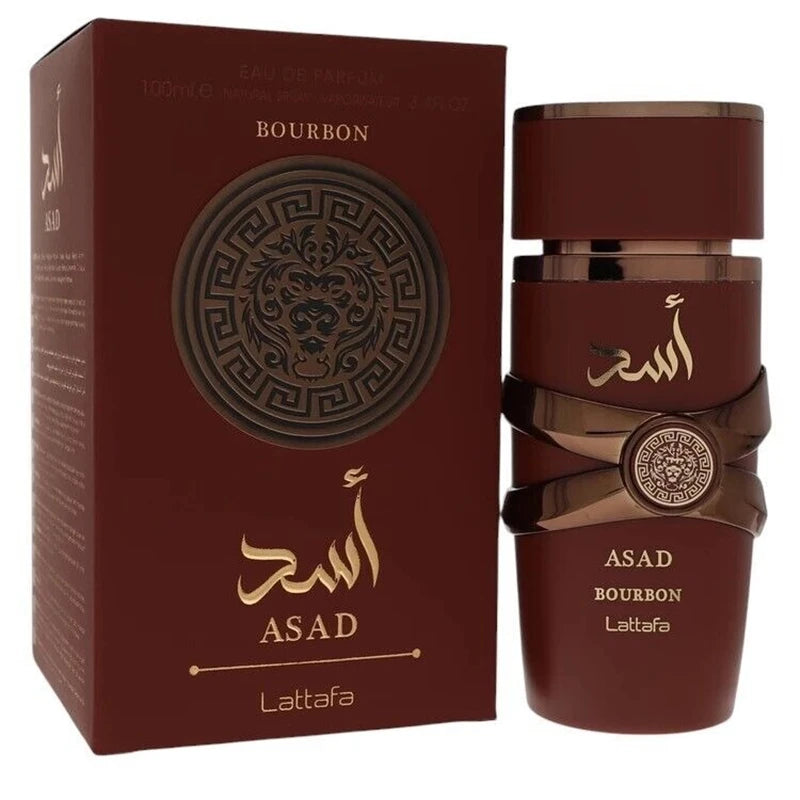 Lattafa Asad Bourbon Eau De Parfum Spray 3.4 Oz (100Ml) Unisex New in Box Sealed Original