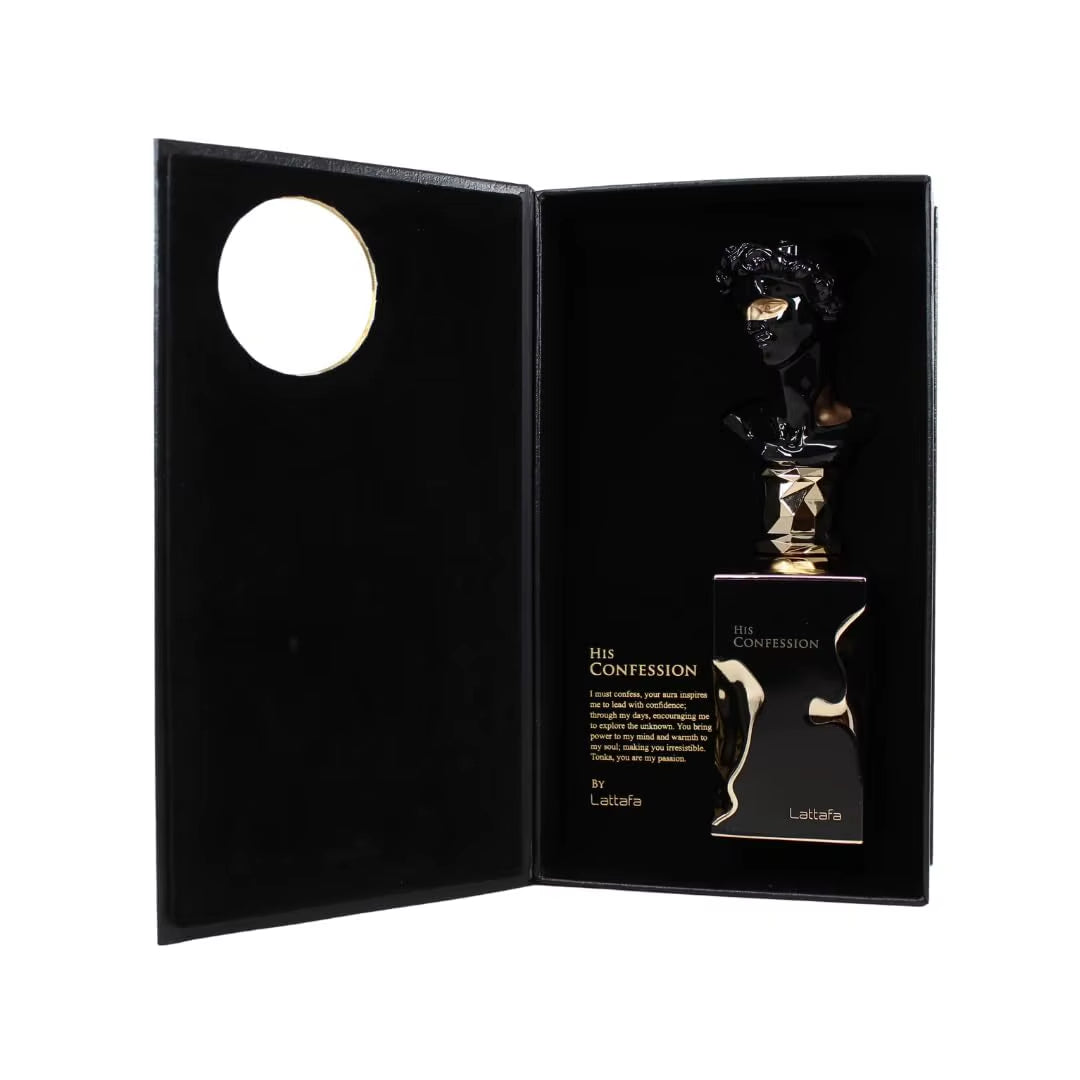 Lattafa His Confession for Men Eau De Parfum Spray, 3.4 Ounce / 100 Ml