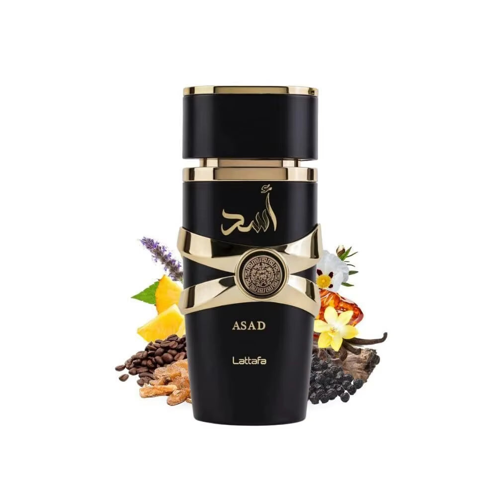 Lattafa Perfumes Black Edition Asad for Unisex Eau De Perfume Spray, 3.4 Ounce Long-Lasting Floral Scent Best Gift