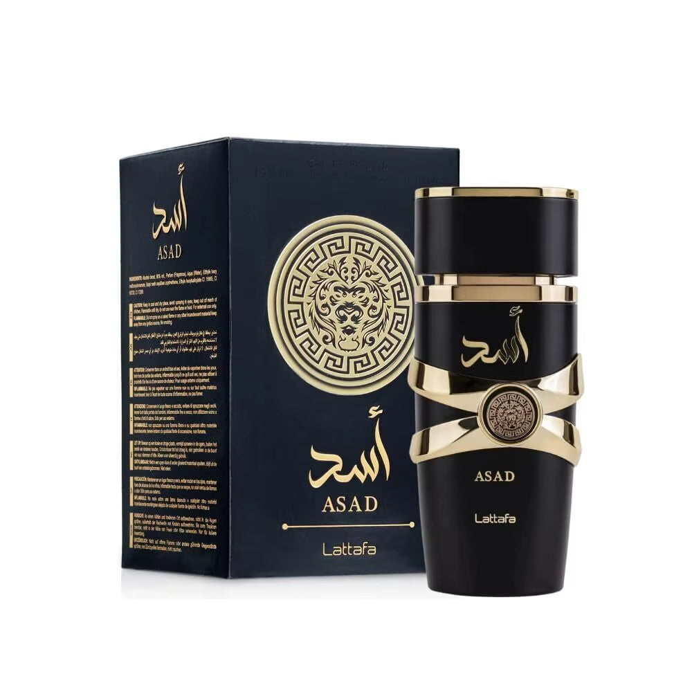 Lattafa Perfumes Black Edition Asad for Unisex Eau De Perfume Spray, 3.4 Ounce Long-Lasting Floral Scent Best Gift