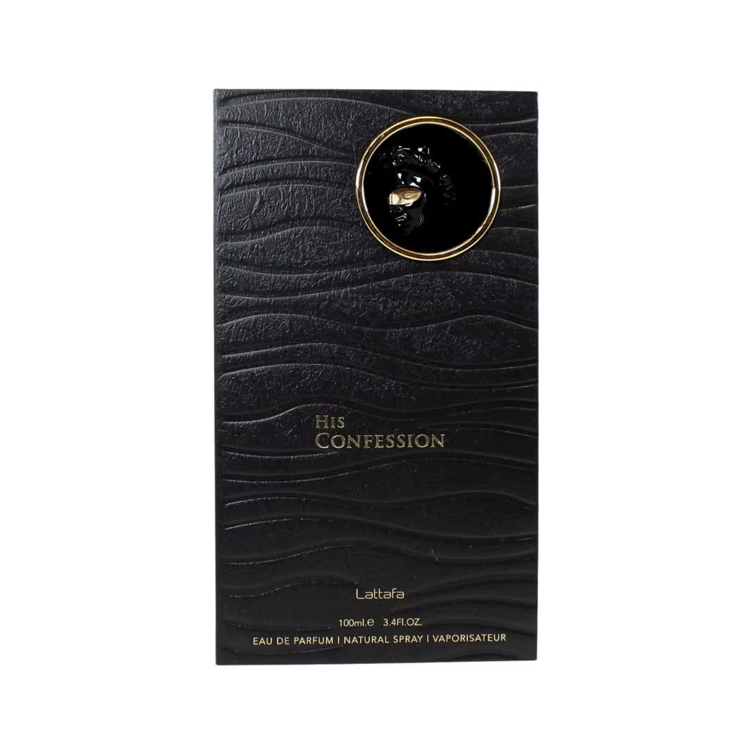 Lattafa His Confession for Men Eau De Parfum Spray, 3.4 Ounce / 100 Ml