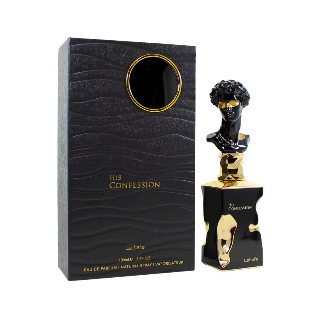 Lattafa His Confession for Men Eau De Parfum Spray, 3.4 Ounce / 100 Ml
