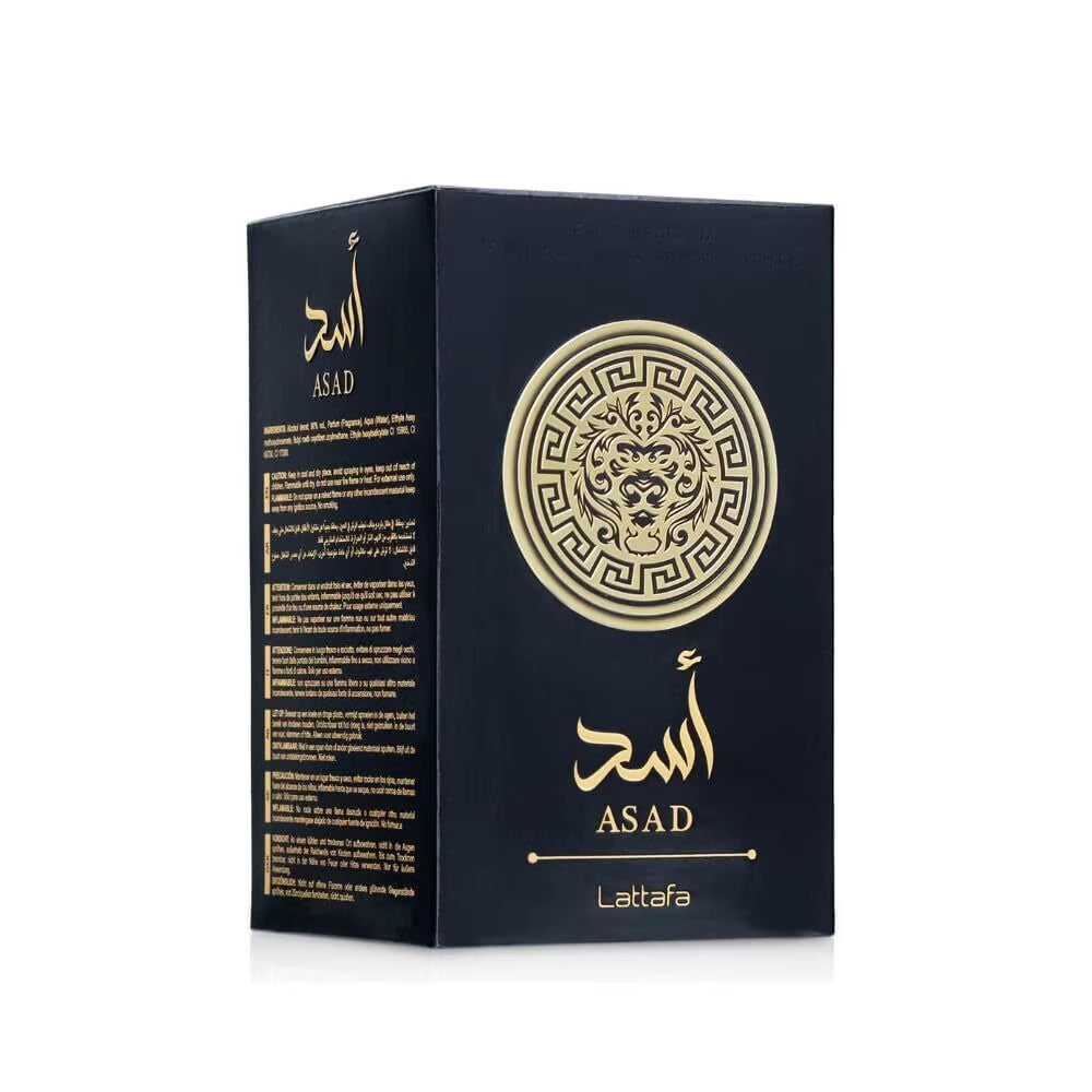 Lattafa Perfumes Black Edition Asad for Unisex Eau De Perfume Spray, 3.4 Ounce Long-Lasting Floral Scent Best Gift