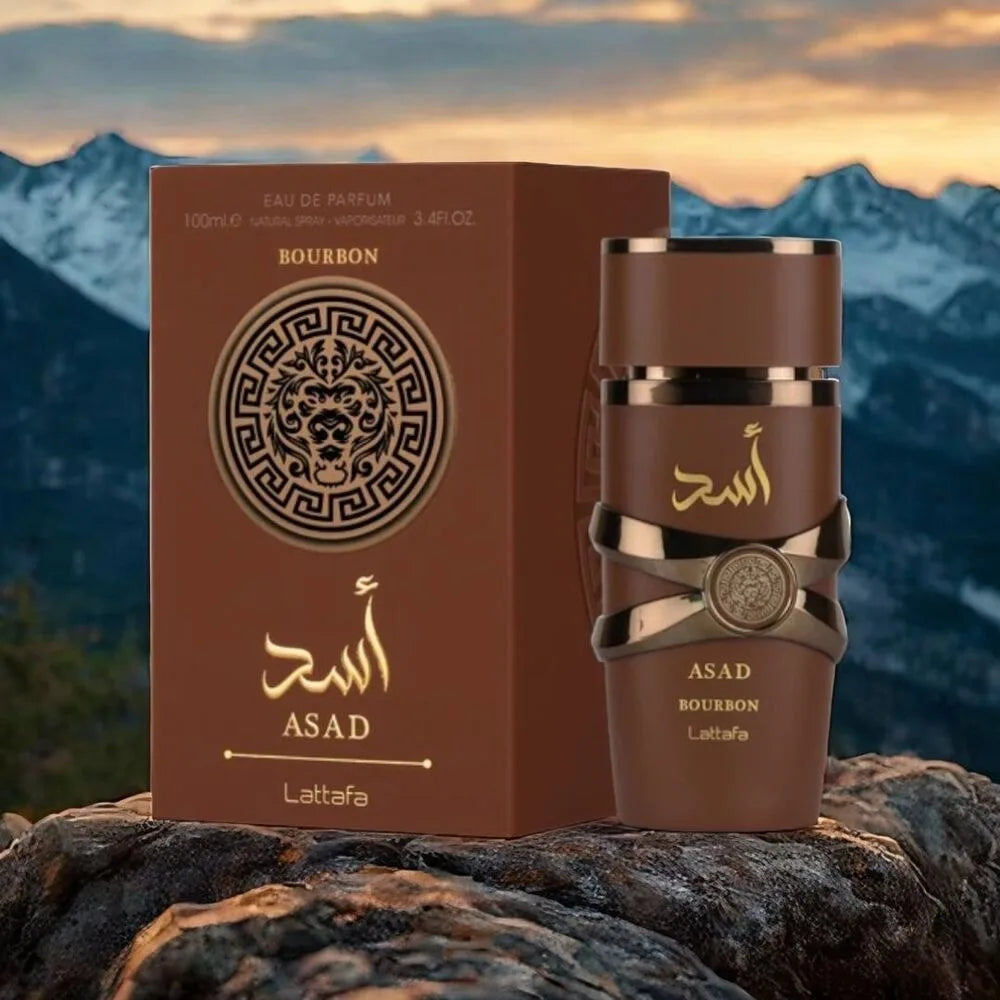 Lattafa Asad Bourbon Eau De Parfum Spray 3.4 Oz (100Ml) Unisex New in Box Sealed Original